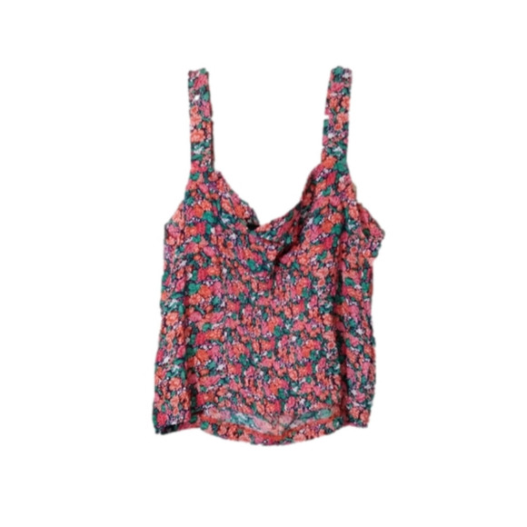 Code Mode blouse elasticized multicolored floral top size women's XL - Picture 1 of 5